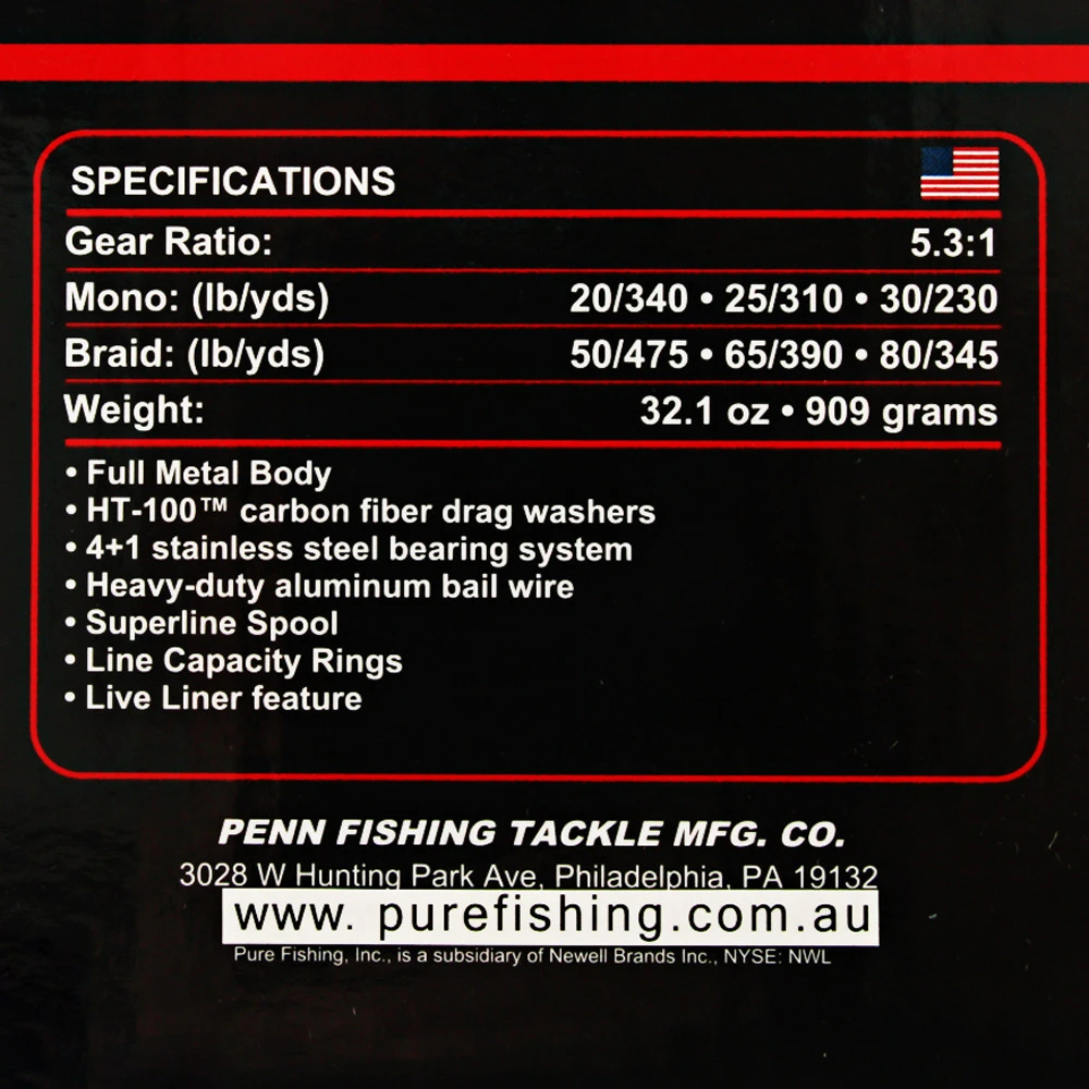 PENN Fierce III 8000LL Live Liner Spinning Reel 2 PENN Fierce III 8000LL Live Liner Spinning Reel - Image 2