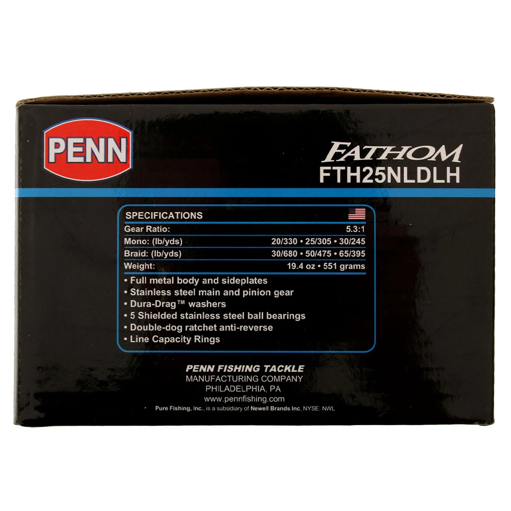 PENN Fathom FTH25NLDLH Lever Drag Reel 2 PENN Fathom FTH25NLDLH Lever Drag Reel - Image 2